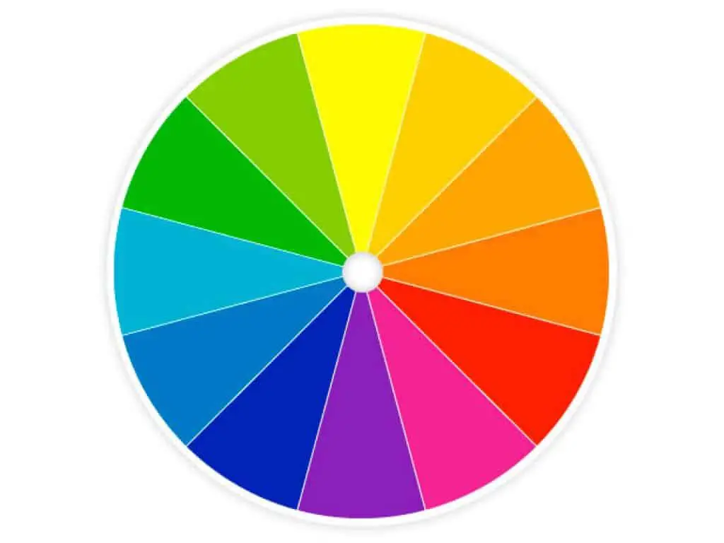 What are the 12 colors in the color wheel?