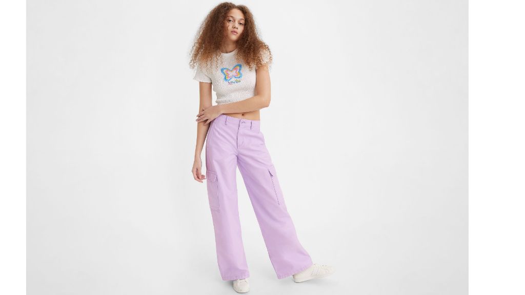 What goes best with purple pants?