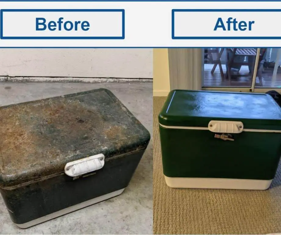 How do you restore a vintage metal cooler?