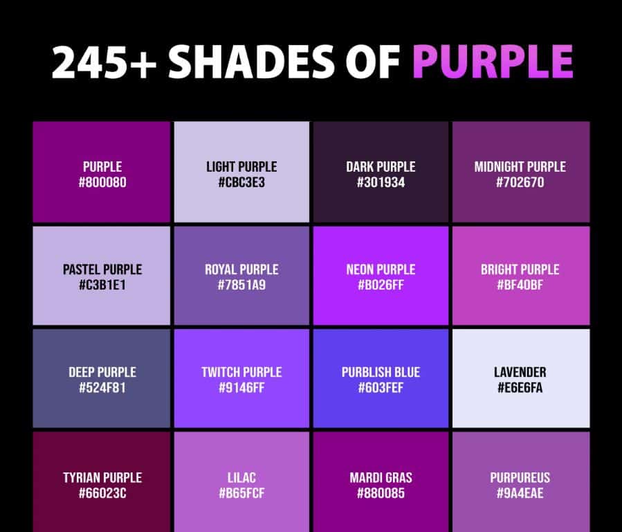 What is a light purple shade called?