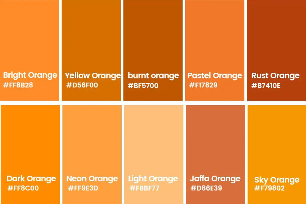 What colors are closest to orange?
