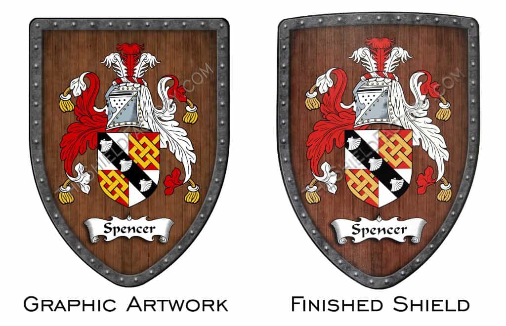 What is the difference between a family crest and a family shield?