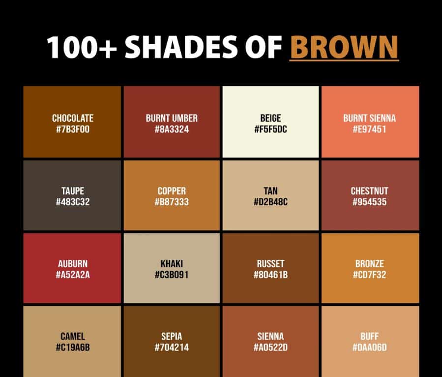 How many shades of brown are there?