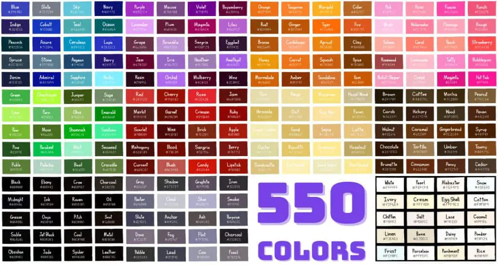 What are colors that could be names?
