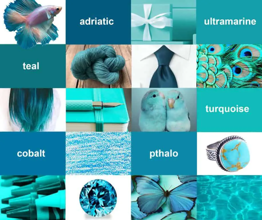 What is the difference between turquoise teal and cyan?