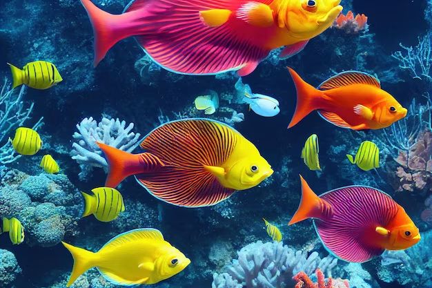 What is a bright Coloured fish of the coral reef?