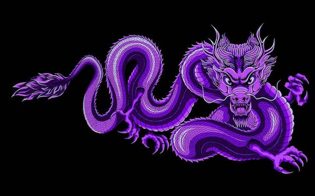 What does the purple Chinese dragon mean?