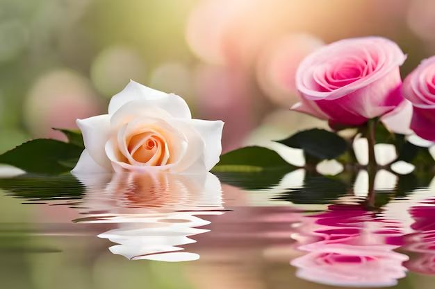 What do white and pink roses symbolize?