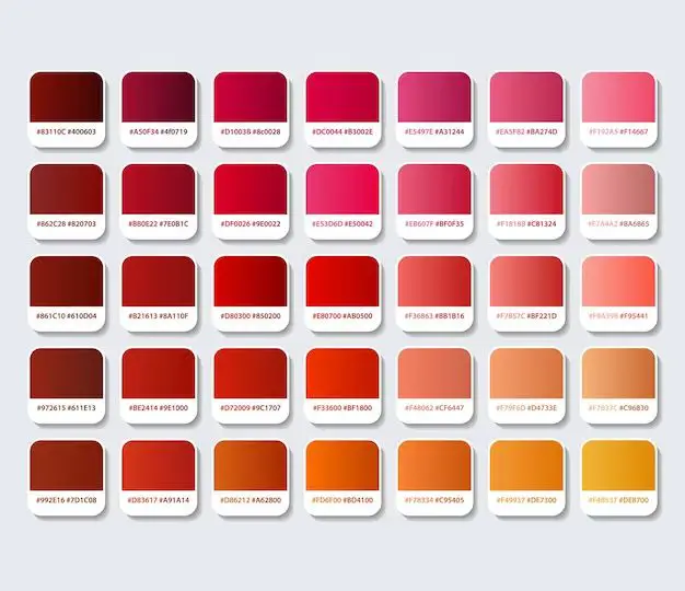 What is a good color palette for red?