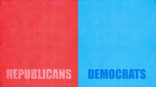 Is the color of the Democrats blue or red?