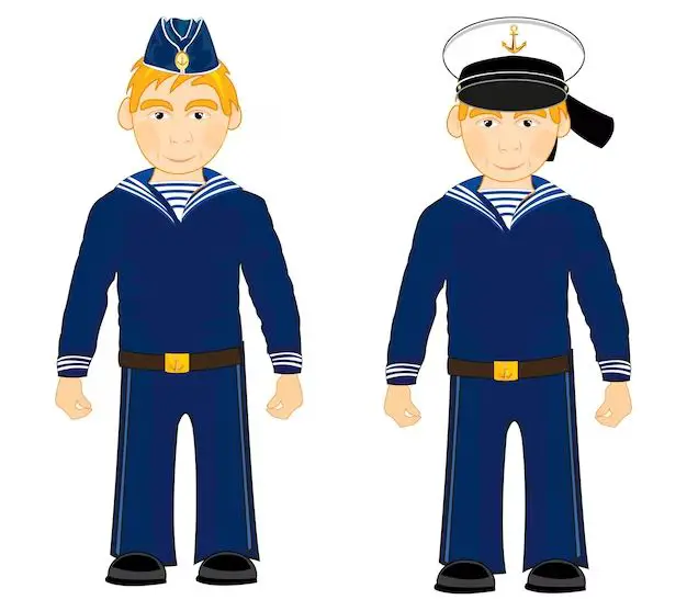 What is the Colour of navy uniform?